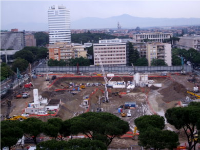 Il cantiere del nuovo centro congressi all'EUR (giugno 08)